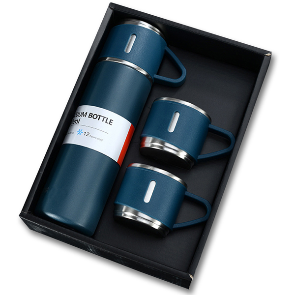 Stainless Steel Vacuum Flask & Extra Cups Set