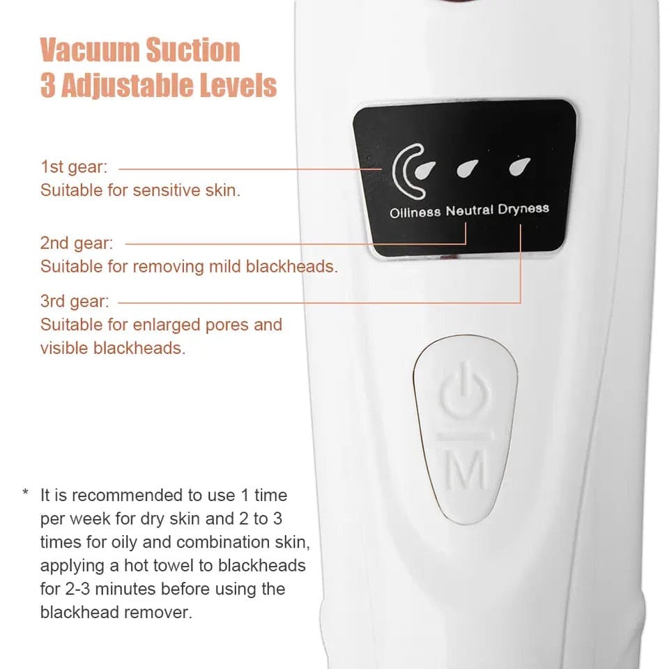 Electric Blackhead Remover, Vacuum Acne Cleaner, Black Spots Removal Device, Pore Cleaner Machine