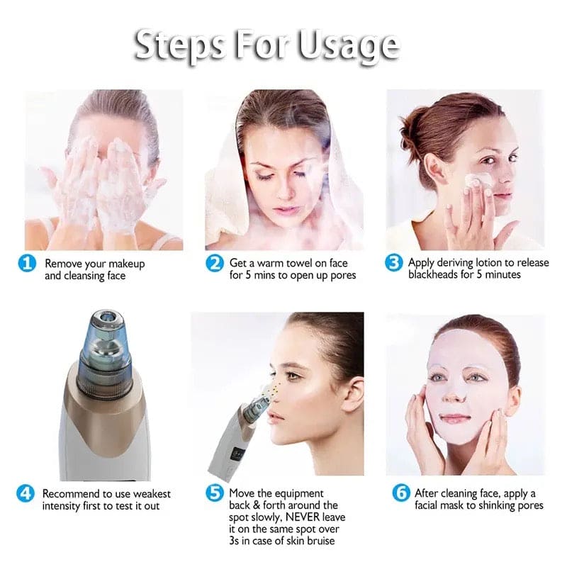 Electric Blackhead Remover, Vacuum Acne Cleaner, Black Spots Removal Device, Pore Cleaner Machine