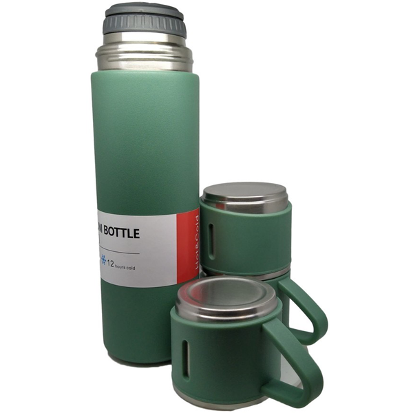 Stainless Steel Vacuum Flask & Extra Cups Set