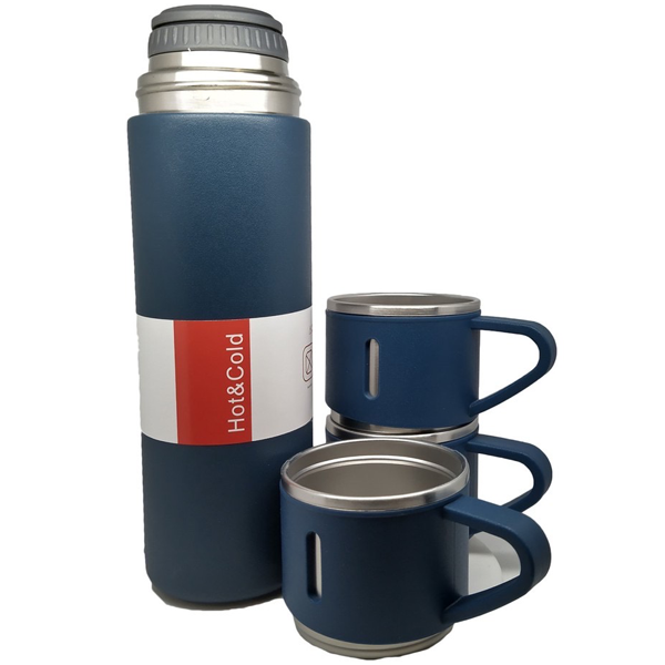 Stainless Steel Vacuum Flask & Extra Cups Set