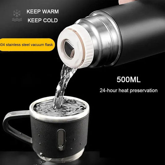 Stainless Steel Vacuum Flask & Extra Cups Set